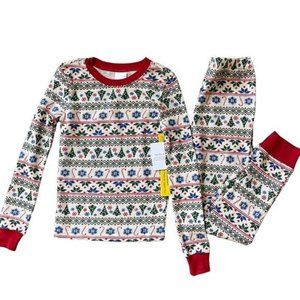 Nordstrom Kid Unisex Pajama 8 Medium Sleepwear Red White Candy Cane Thermal Xmas